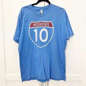 Blue Interstate 10 Graphic Tee